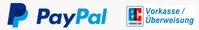 Logo für die Zahlungsmöglichkeiten Paypal und Vorauskasse/Überweisung